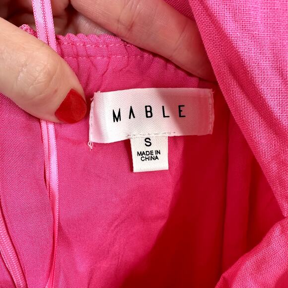 Mable NWOT Barbie Pink Trend Setter Sleeveless Cutout Tiered Maxi Dress Small - Picture 6 of 7